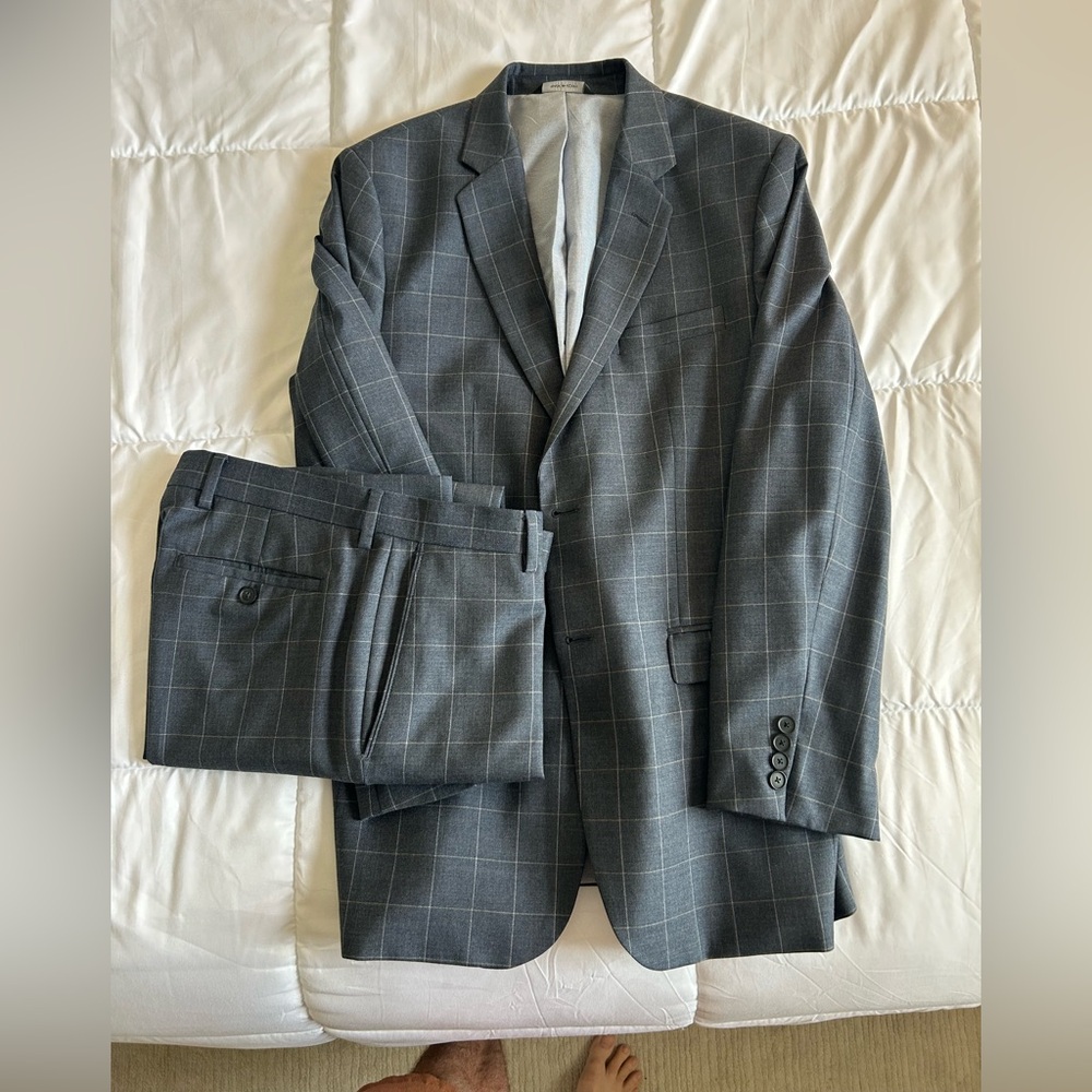 Banana Republic two-piece window pane suit 42R